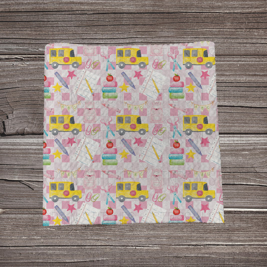 Going to School- Pink | Fabric Strip- Bow Making- Headwrap- Scrunchies