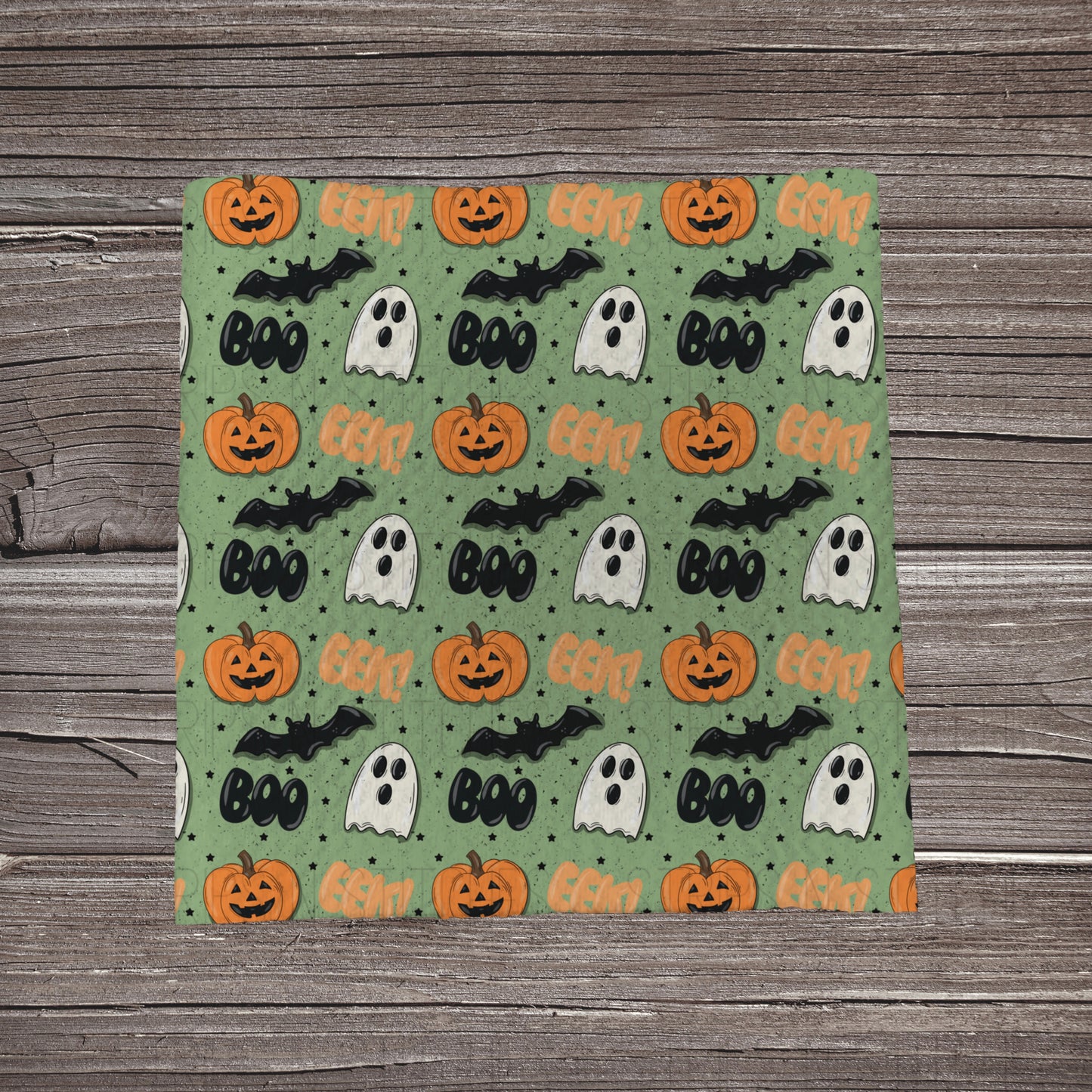 Green Boo Ghosts & Pumpkins | Fabric Strip | Bow Making | Headwrap | Scrunchies