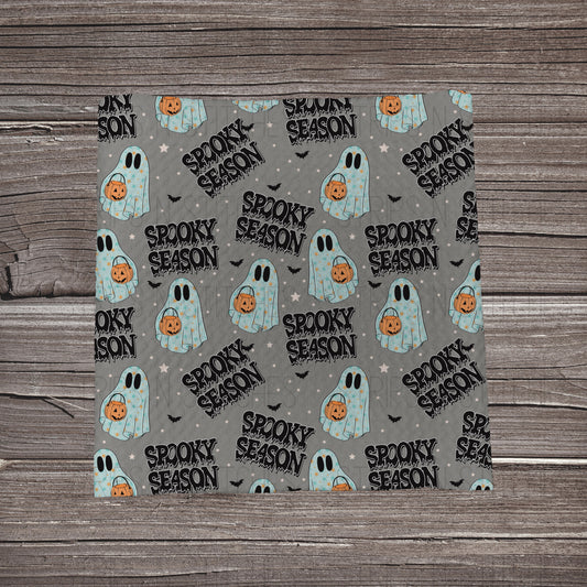Grey Spooky Season | Fabric Strip- Bow Making- Headwrap- Scrunchies