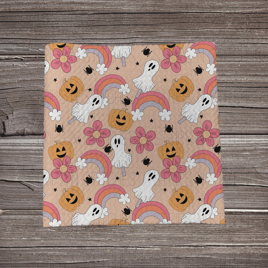 Groovy Scattered Ghosts | Fabric Strip- Bow Making- Headwrap- Scrunchies