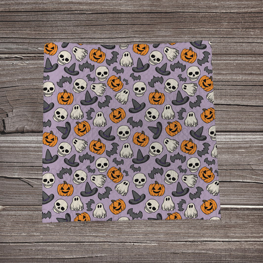 Halloween Scatter Purple | Fabric Strip- Bow Making- Headwrap- Scrunchies