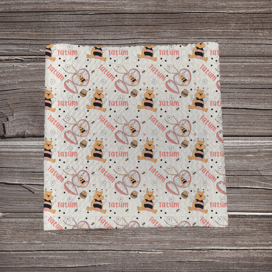 Honey Bee - CUSTOM NAME  | Fabric Strip | Bow Making | Scrunchie | Headwraps