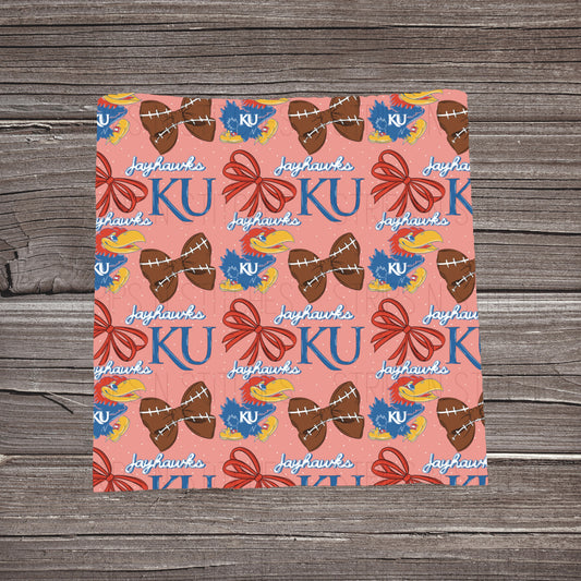 Jayhawks- Bows | Fabric Strip- Bow Making- Headwrap- Scrunchies