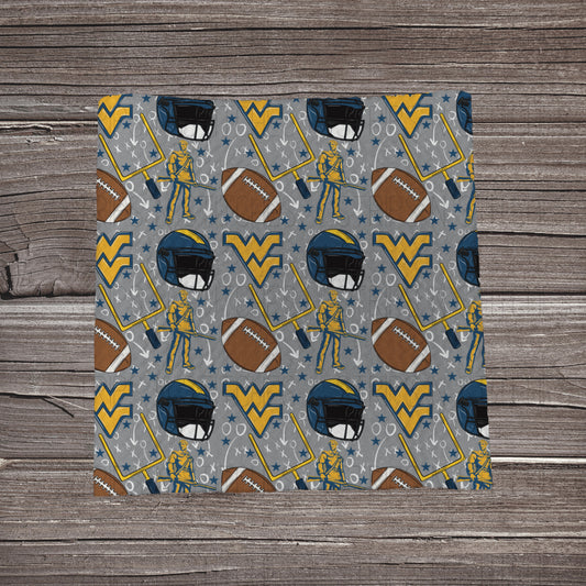 Mountaineers- Playbook | Fabric Strip- Bow Making- Headwrap- Scrunchies