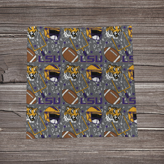 LSU- Playbook | Fabric Strip- Bow Making- Headwrap- Scrunchies