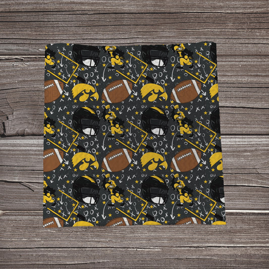 Hawkeyes- Playbook | Fabric Strip- Bow Making- Headwrap- Scrunchies