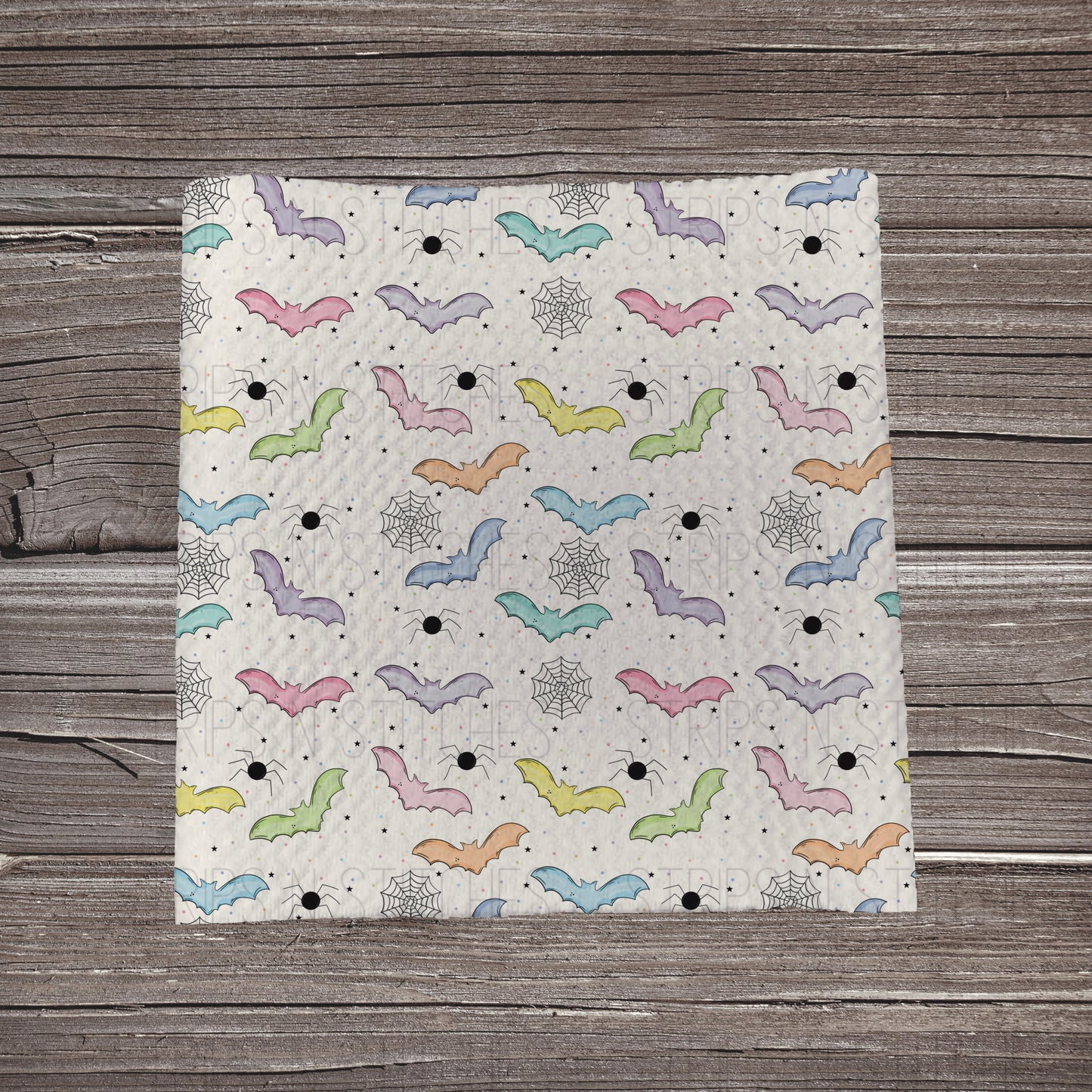 Pastel Bats Scatter |  Fabric Strip- Bow Making- Headwrap- Scrunchies