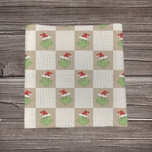 Muted Checkered Mean One |  Fabric Strip- Bow Making- Headwrap- Scrunchies