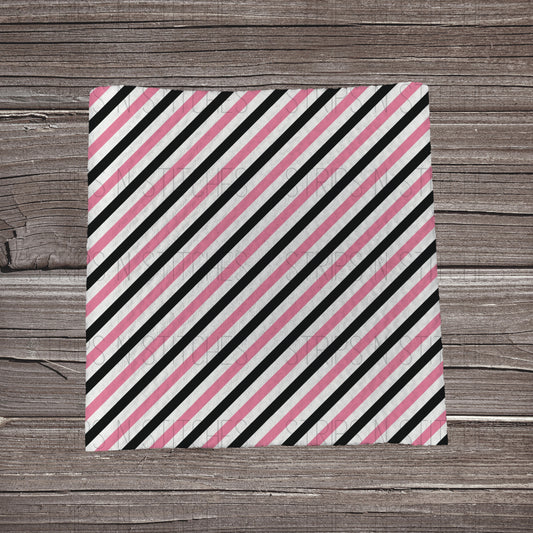 Pink & Black Stripes | Fabric Strips | Bow Making | Head Wrap | Scrunchies