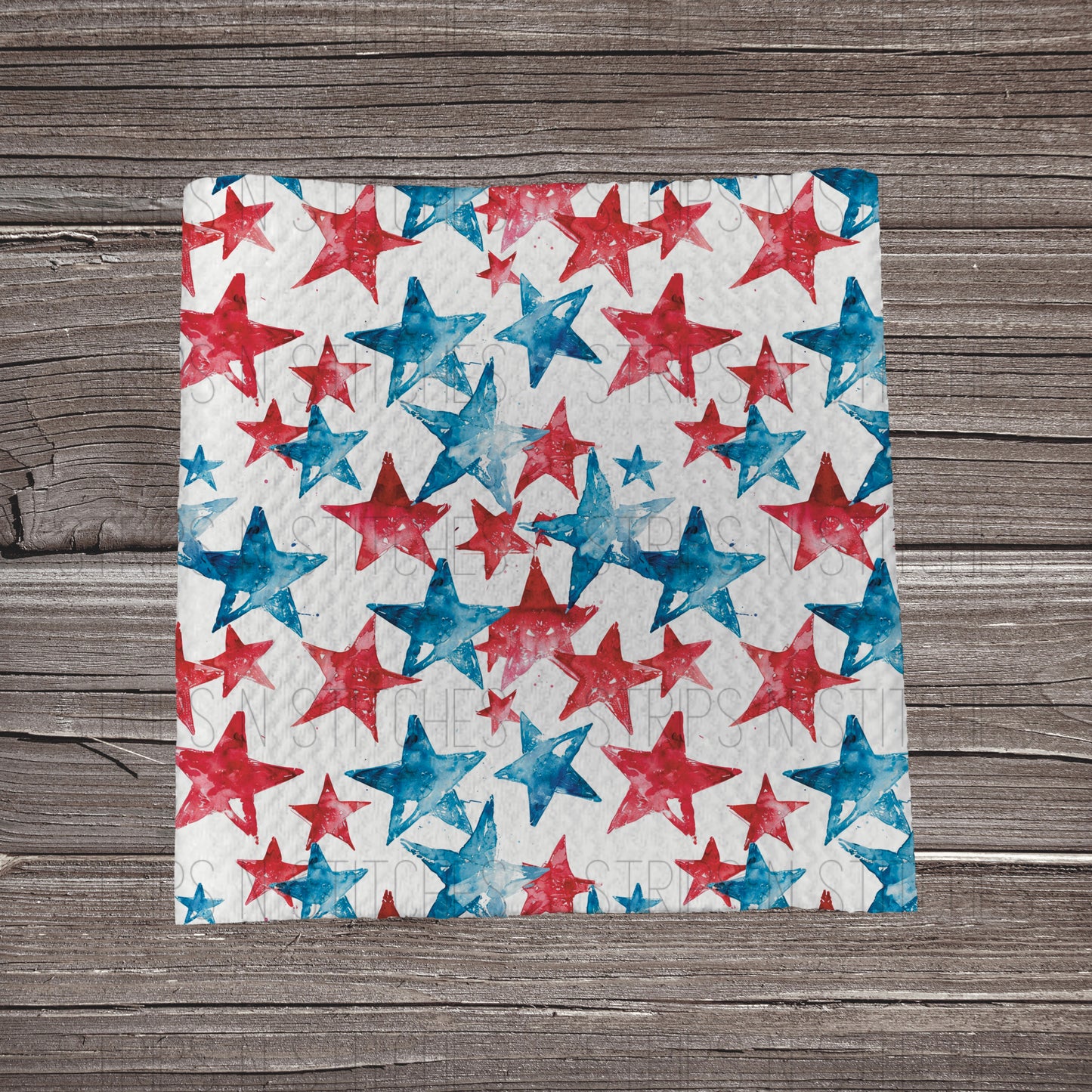 Watercolor Red & Blue Stars | Bow Making | Headwrap | Scrunchies