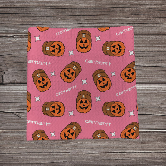 Pink Cool Carhartt Pumpkin |  Fabric Strip- Bow Making- Headwrap- Scrunchies