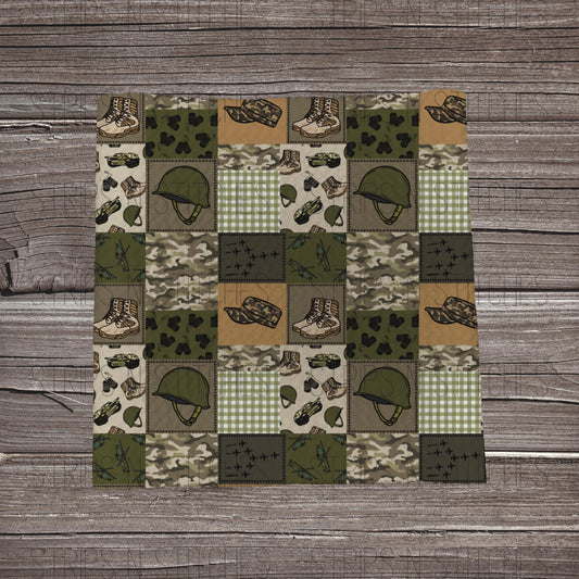 Army Patchwork | Bullet Fabric Strip | Bow Making | Scrunchie |