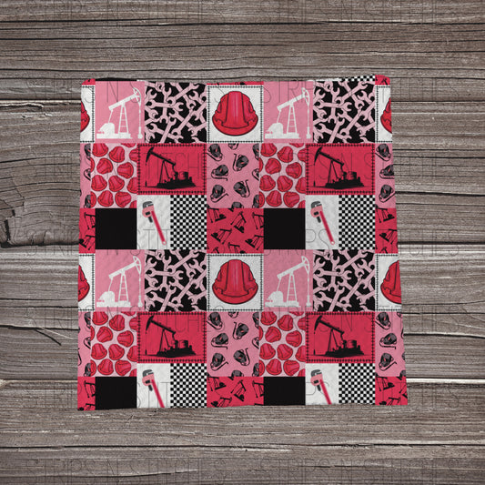 Pink Oilfield Patchwork | Bullet Fabric Strip | Bow Making | Scrunchie |