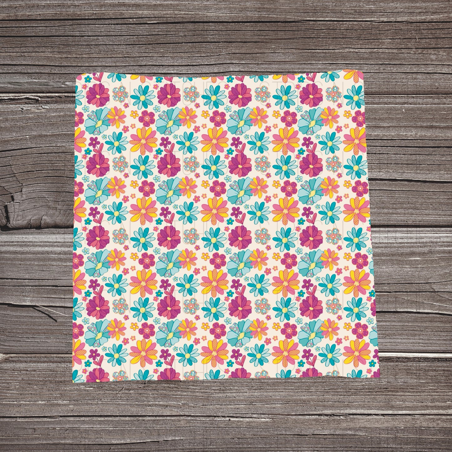 Bright Scattered Flowers | Fabric Strip- Bow Making- Headwraps- Scrunchies