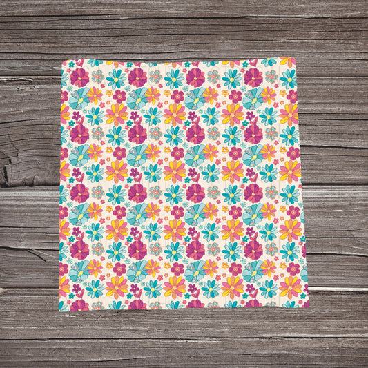 Bright Scattered Flowers | Fabric Strip- Bow Making- Headwraps- Scrunchies