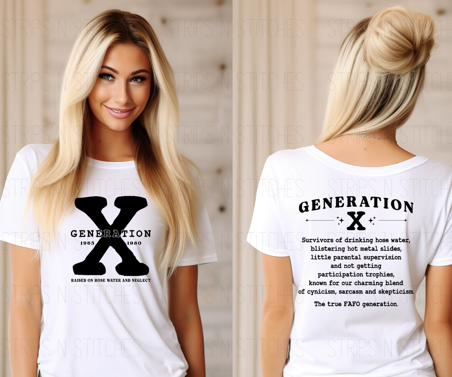 Gen-X Front & Back| Sublimation Transfer | Create your own