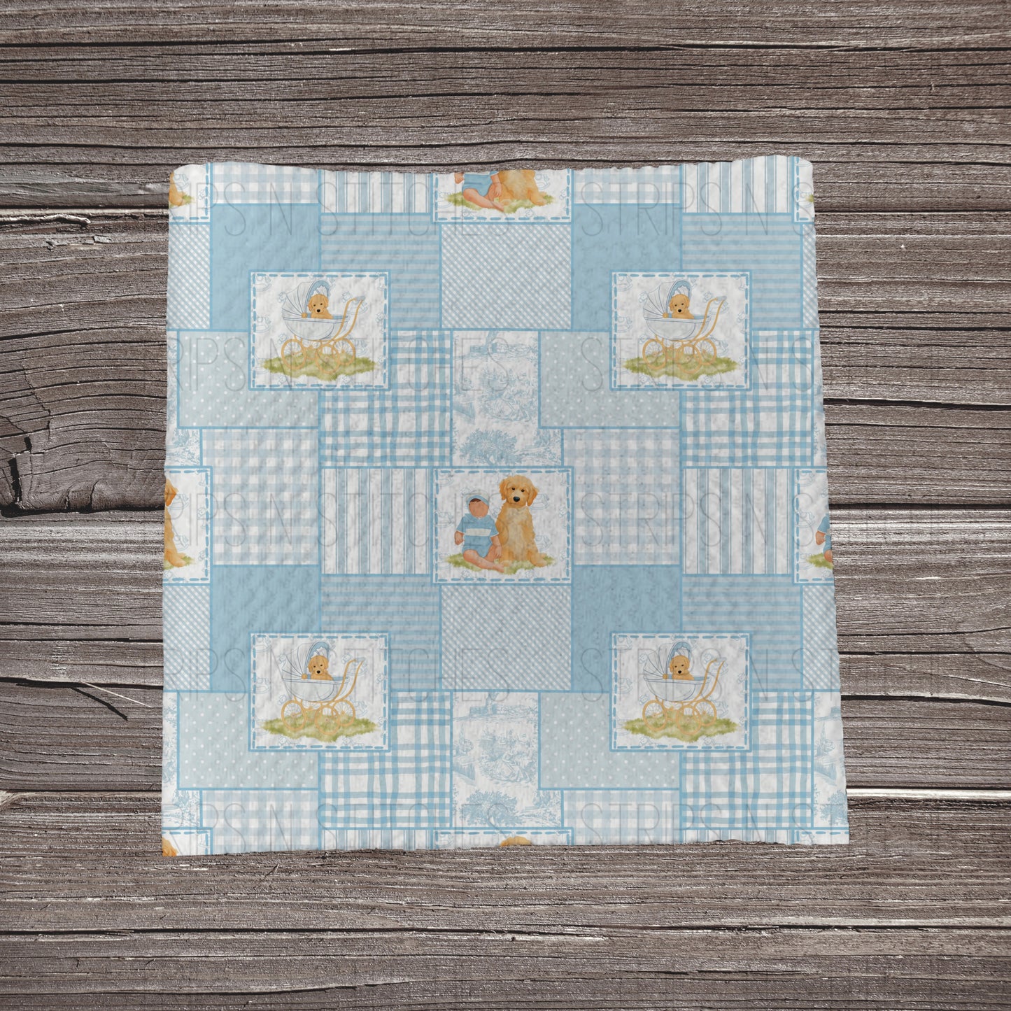 Vintage Boy’s Best Friend Patchwork | Fabric Strip- Bow Making- Headwraps- Scrunchies