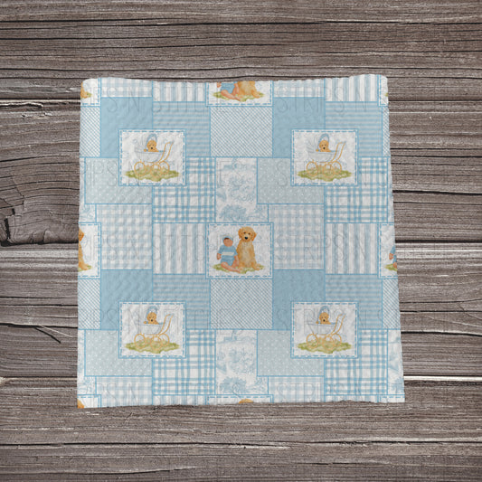 Vintage Boy’s Best Friend Patchwork | Fabric Strip- Bow Making- Headwraps- Scrunchies