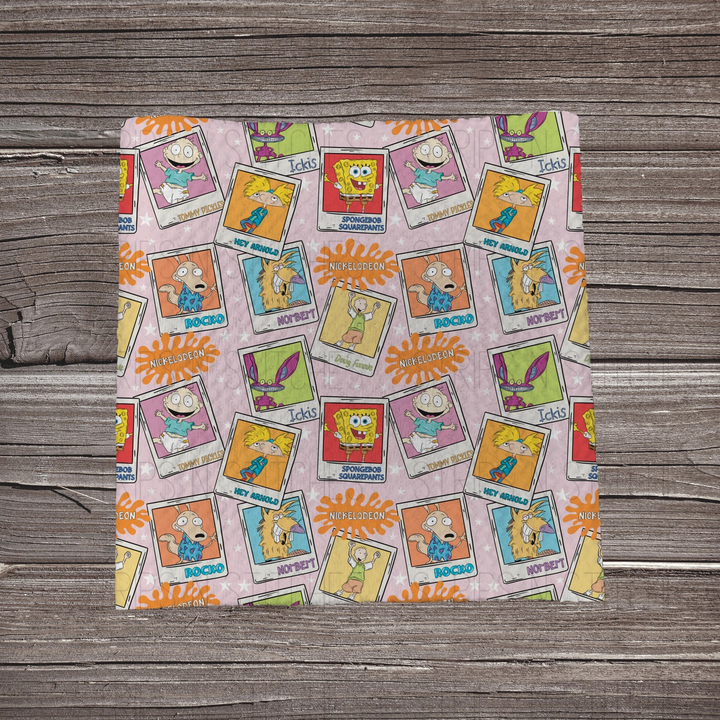 Pink Nikelodeon| Fabric Strip- Bow Making- Headwraps- Scrunchies