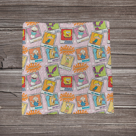 Pink Nikelodeon| Fabric Strip- Bow Making- Headwraps- Scrunchies