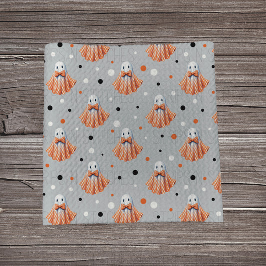 Orange Gingham Plaid Ghosts | Fabric Strip- Bow Making- Headwraps- Scrunchies