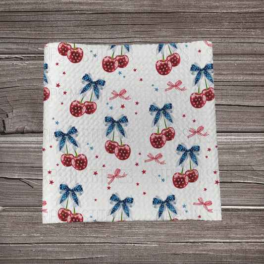 Red, White & Cherry  Checkered Floral Skulls | Fabric Strip- Bow Making- Headwraps- Scrunchies