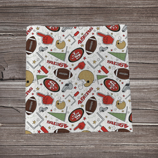 Football Watercolor White Playbook | All 32 Teams Available | Fabric Strip | Bow Making | Scrunchies | Headwraps