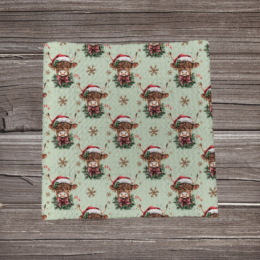 Christmas Cow- Green *EXCLUSIVE* | Fabric Strip | Bow Making | Headwrap | Scrunchies