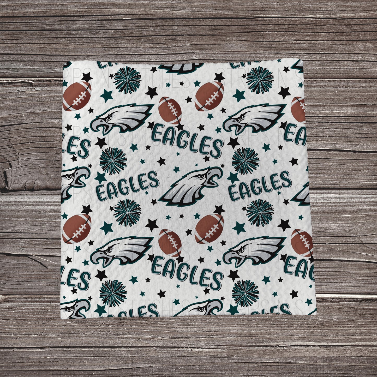 Pompom & Stars Football | All 32 Teams Available | Fabric Strip | Bow Making | Scrunchies | Headwraps
