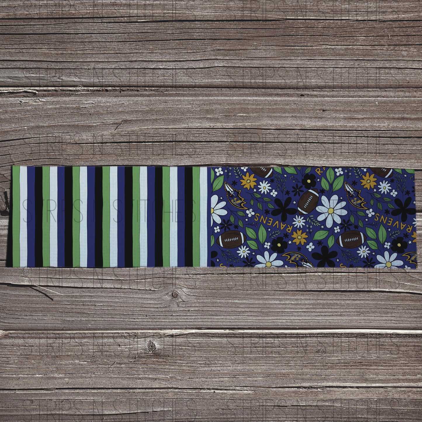 2024 NFL -HALF & HALF FLORAL | All 32 Teams Available | Fabric Strip | Bow Making | Scrunchies | Headwraps