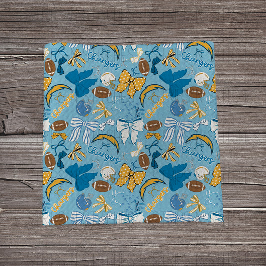 Scattered Bows & Football | All 32 Teams Available | Fabric Strip- Bow Making