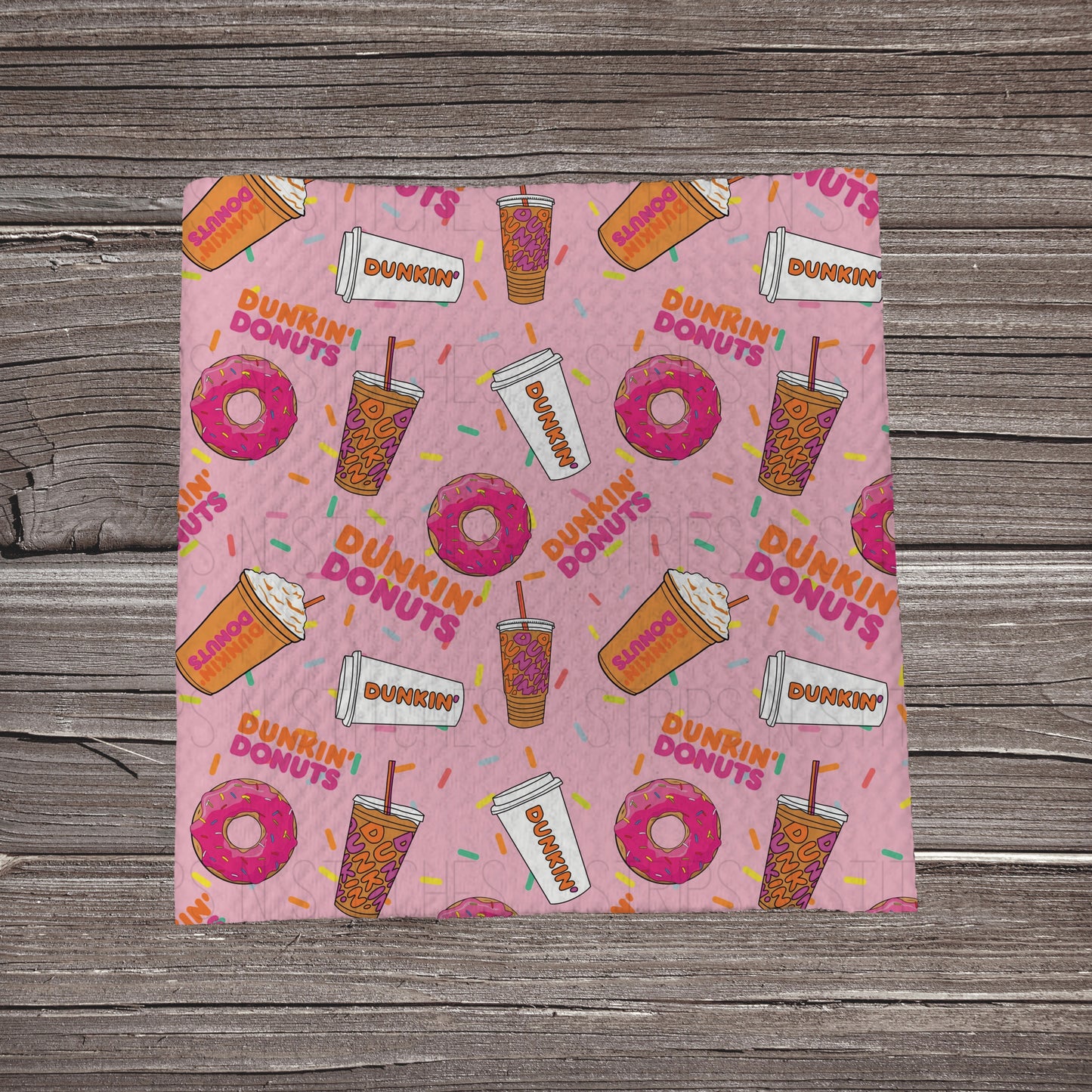 Dunkin’ Scatter Pink | Bullet Fabric Strip | Bow Making | Scrunchie |