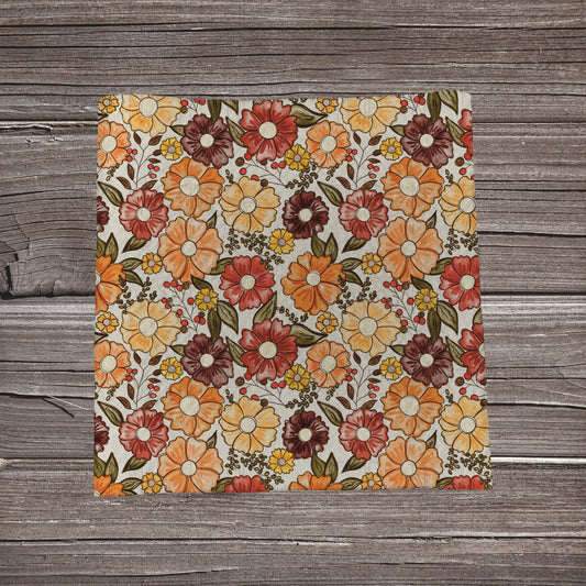 Fall  Watercolor Floral | Bullet Fabric Strip | Bow Making | Scrunchie |