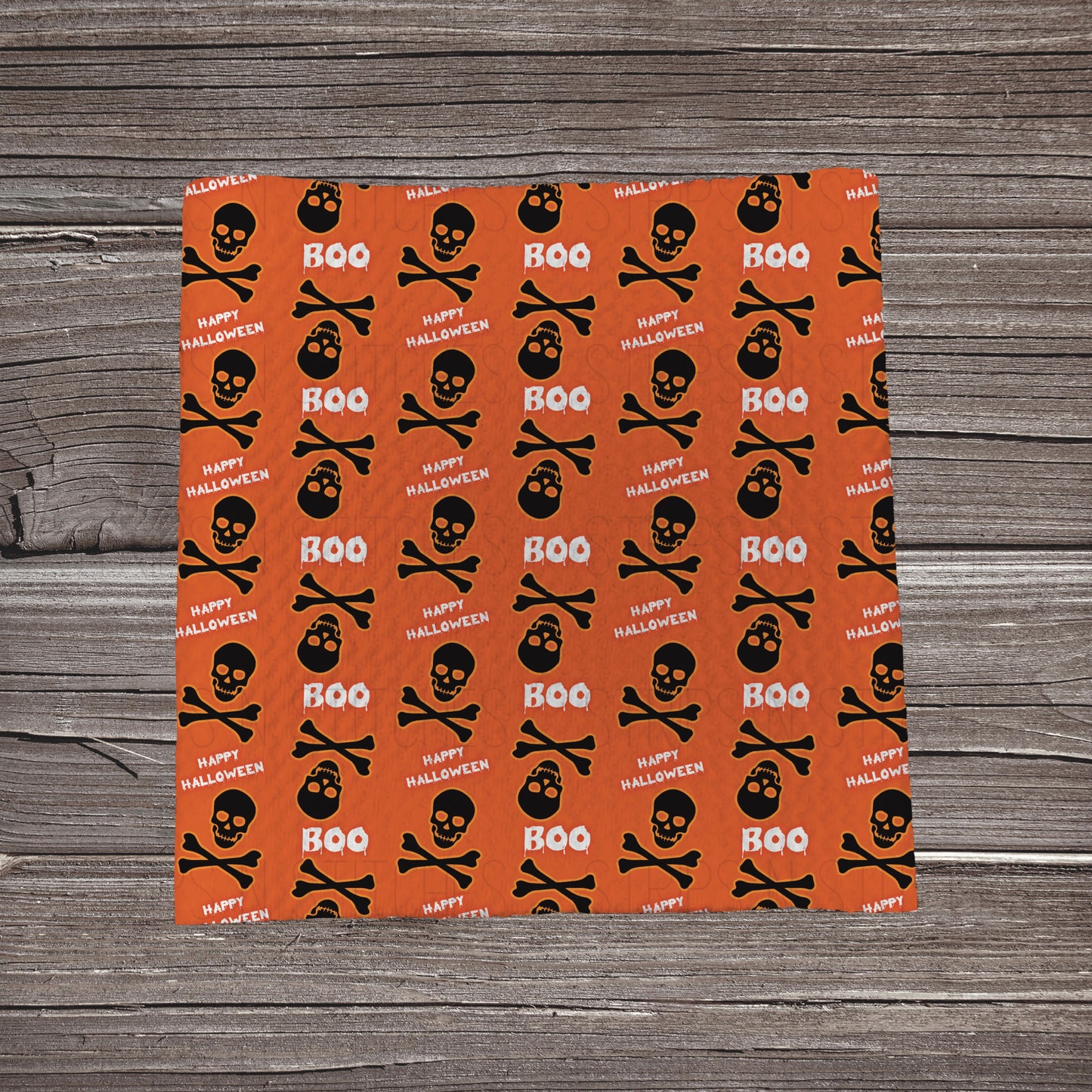 Happy Halloween Skulls- Orange | Fabric Strip- Bow Making- Headwraps- Scrunchies