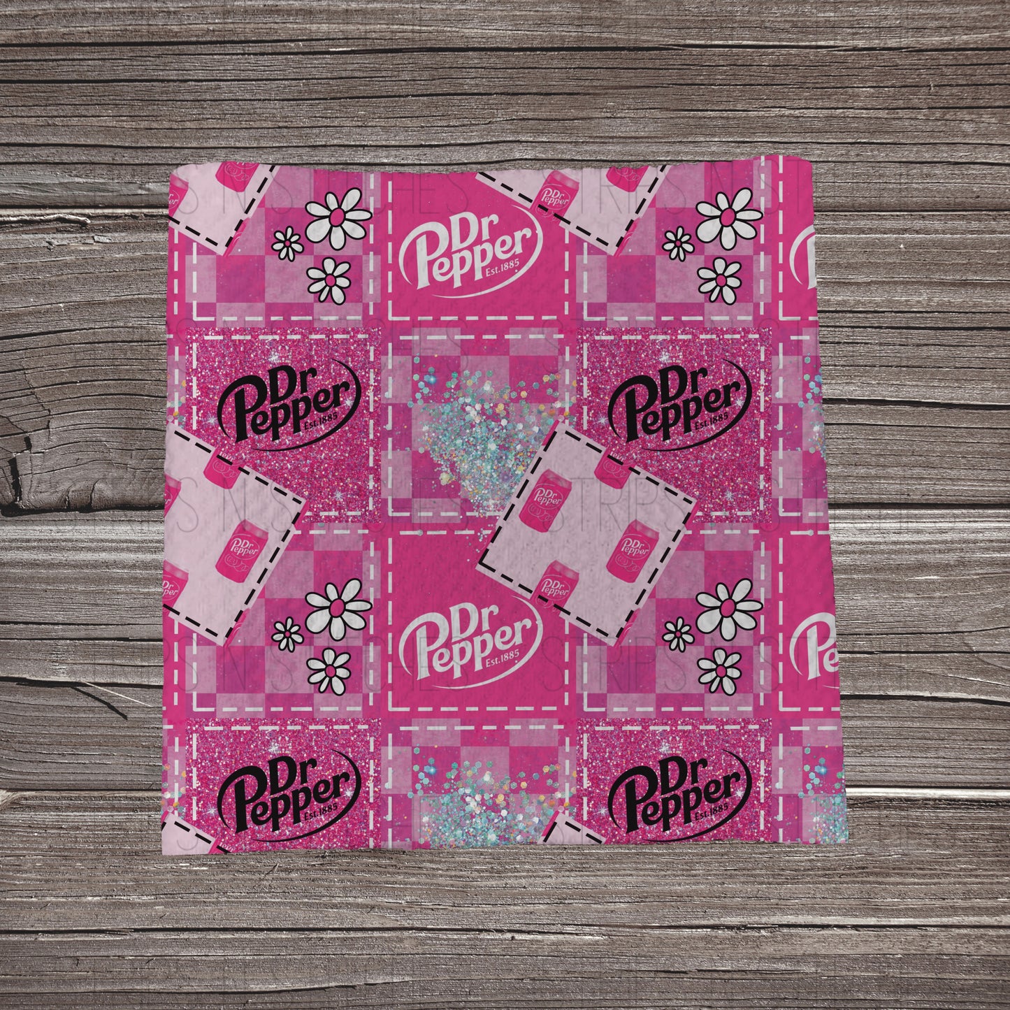 Dr Pepper Patchwork- Pink | Bullet Fabric Strip | Bow Making | Scrunchie | Headwraps