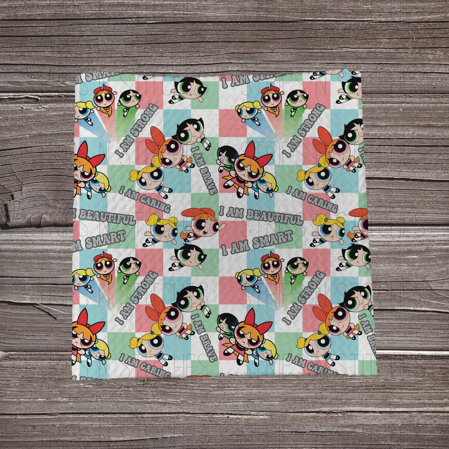 Pastel Checkered Power Girls | Bullet Fabric Strip | Bow Making | Scrunchie | Headwraps