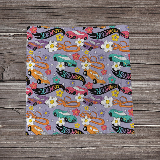 Purple Floral Hot Wheels | Fabric Strip | Bow Making | Headwrap | Scrunchies