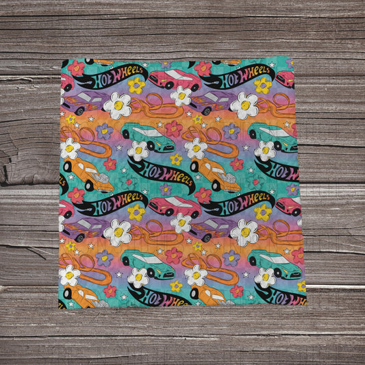 Pastel Ombré Floral Hot Wheels | Fabric Strip | Bow Making | Headwrap | Scrunchies