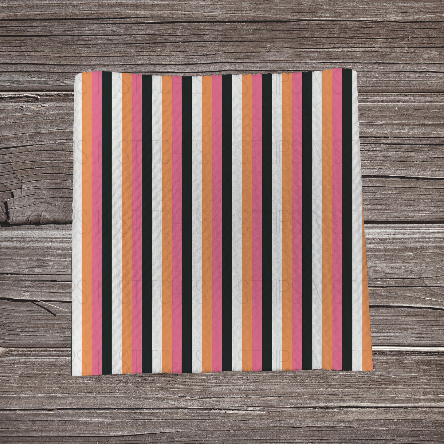 Pink, Black, White & Orange Stripes | Bullet Fabric Strip | Bow Making | Scrunchie |