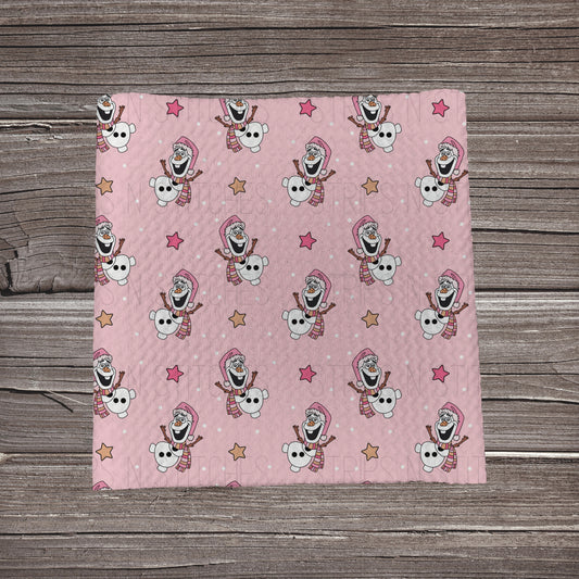 Pink Scattered Olaf | Fabric Strip | Bow Making | Scrunchie | Headwraps