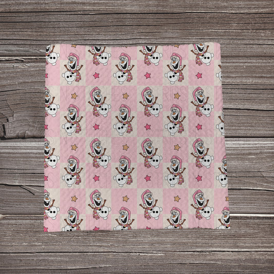 Pink Checkered Olaf | Fabric Strip | Bow Making | Scrunchie |