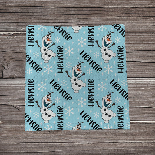 Ice Snowman - CUSTOM NAME  EXCLUSIVE | Bullet Fabric Strip | Bow Making | Scrunchie | Headwraps