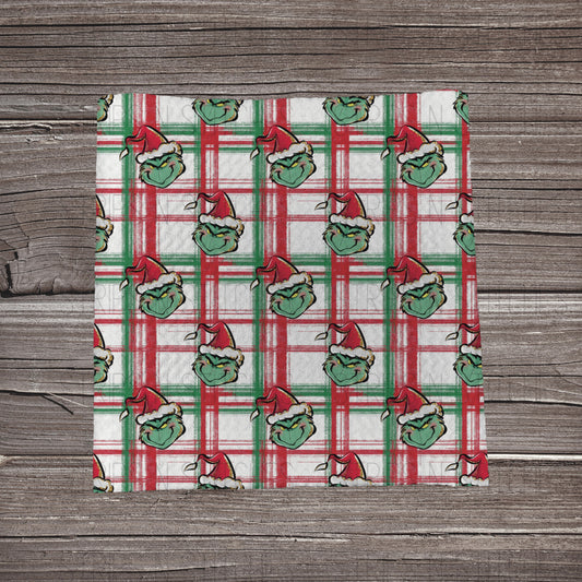 Red & Green Plaid Mean Guy | Fabric Strip | Bow Making | Headwrap | Scrunchies