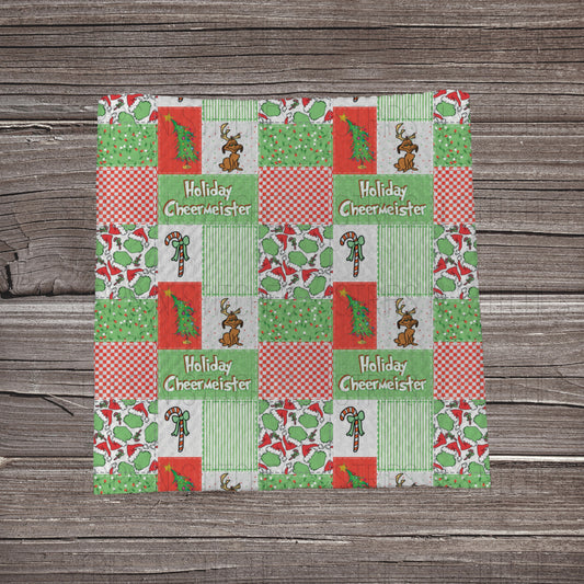 Holiday Cheermeister Patchwork  | Fabric Strip | Bow Making | Headwrap | Scrunchies