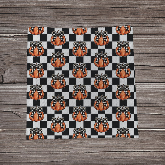 Checkered Pumpkin with Bows | Bullet Fabric Strip | Bow Making | Scrunchie |