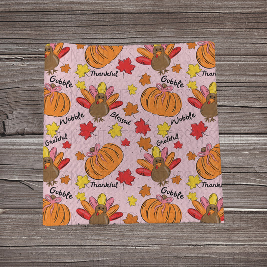Thanksgiving Gobble - Pink  | Fabric Strip | Bow Making | Headwrap | Scrunchies