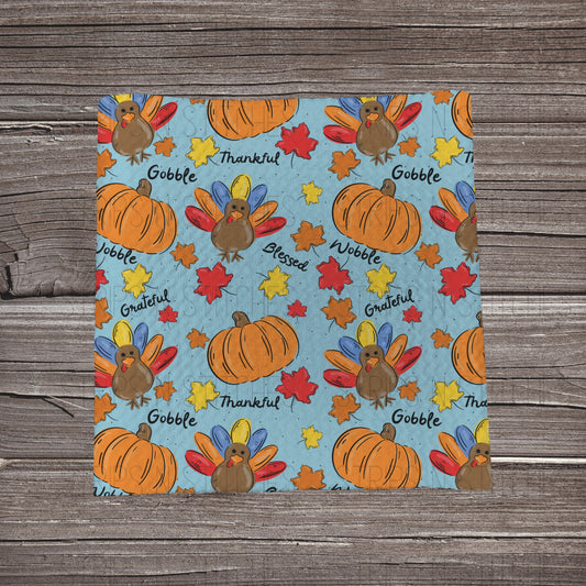 Thanksgiving Gobble - Blue  | Fabric Strip | Bow Making | Headwrap | Scrunchies