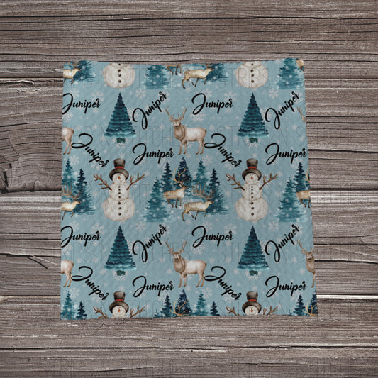 Reindeer Forest CUSTOM NAME | Bullet Fabric Strip | Bow Making | Scrunchie | Headwraps