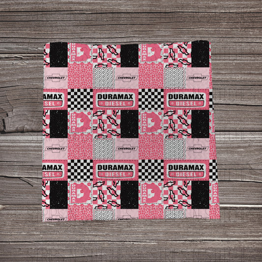 Pink Duramax Patchwork | Fabric Strip- Bow Making- Headwrap- Scrunchies
