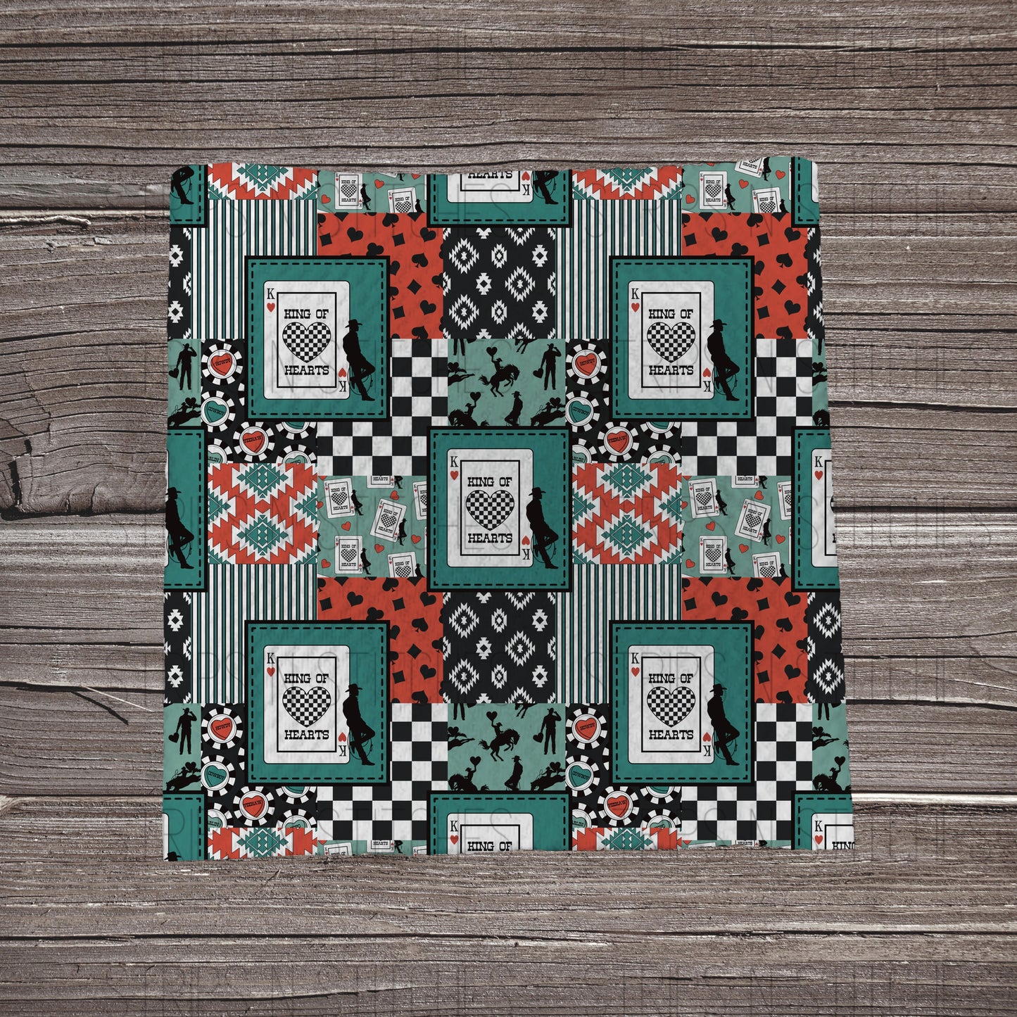 King of Hearts Patchwork | Fabric Strip- Bow Making- Headwra